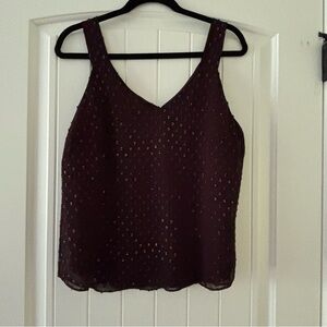 Rachel Roy Tank Top with V-Neckline and Multicolor Fabric Dot
